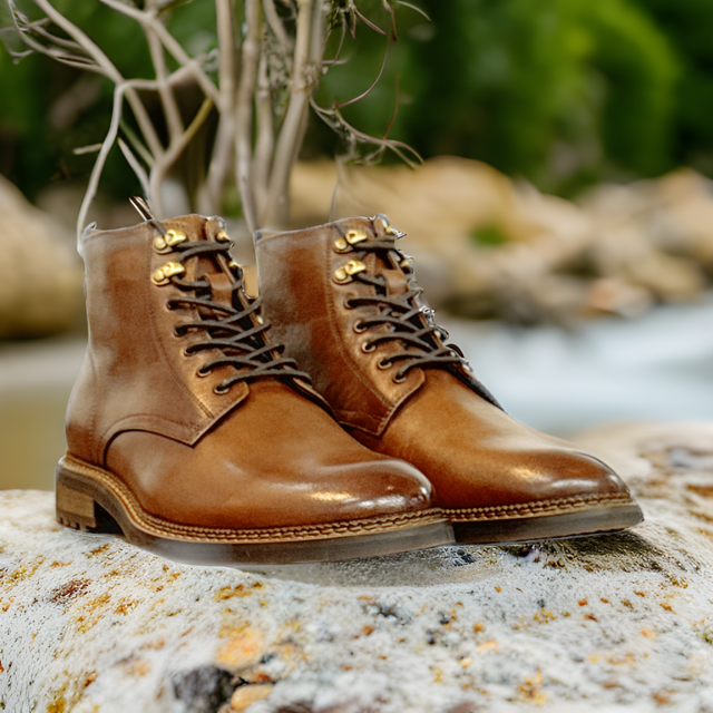 MEN'S LACE UP BOOT TAN | Otis + Matilda New York Online