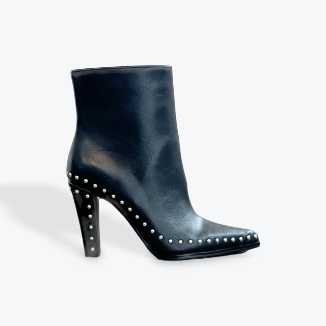 JESSICA SIMPSON RIXIE STUDDED HIGH HEEL BOOTIE BLACK | Otis +